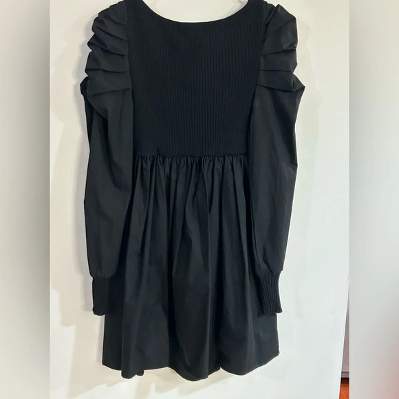 NWT En Saison Black Ellen Ruched Combo Dress Anthropologie Sm Holiday Cocktail - Picture 8 of 12